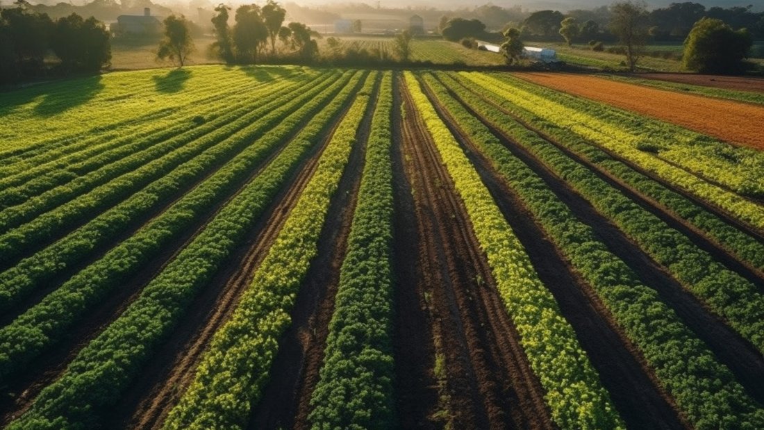 Organic farm harvests fresh fruit and vegetables generated by artificial intelligence