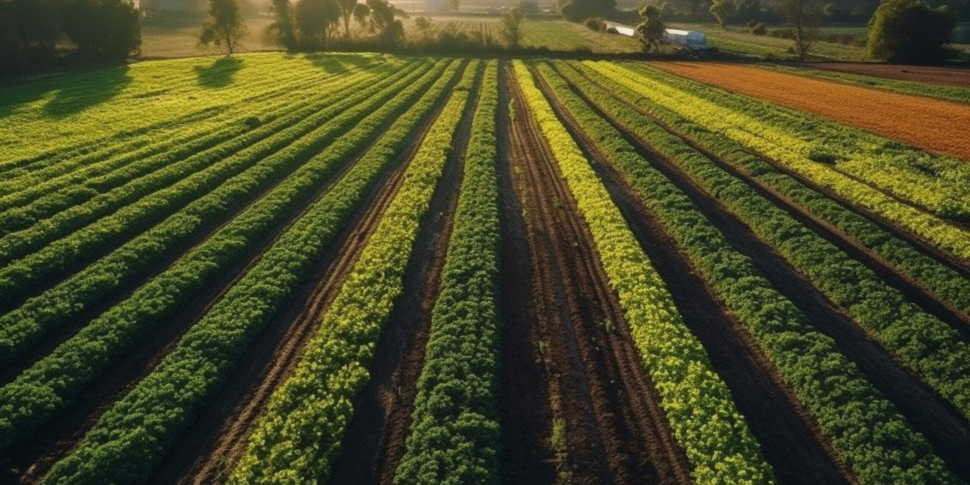 Organic farm harvests fresh fruit and vegetables generated by artificial intelligence